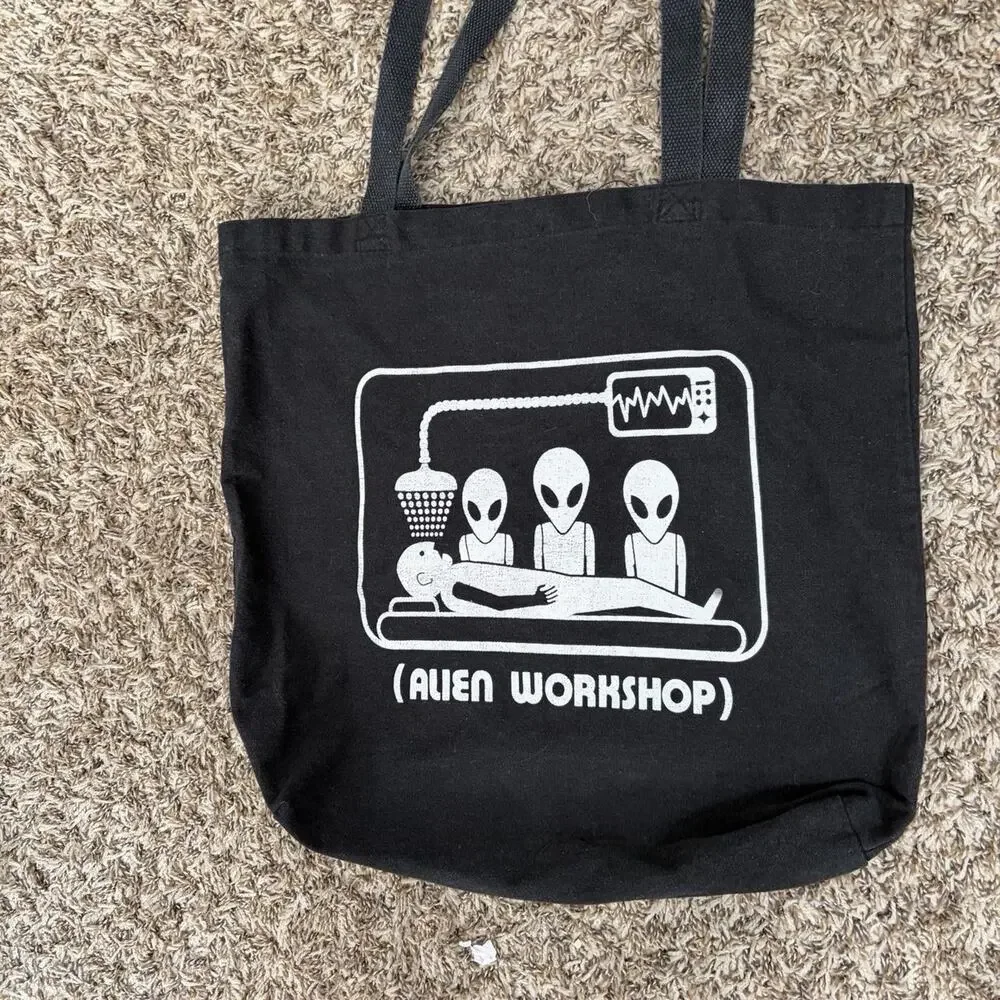 Alien Workshop Y2K Streetwear Skater One Size Black Tote Bag